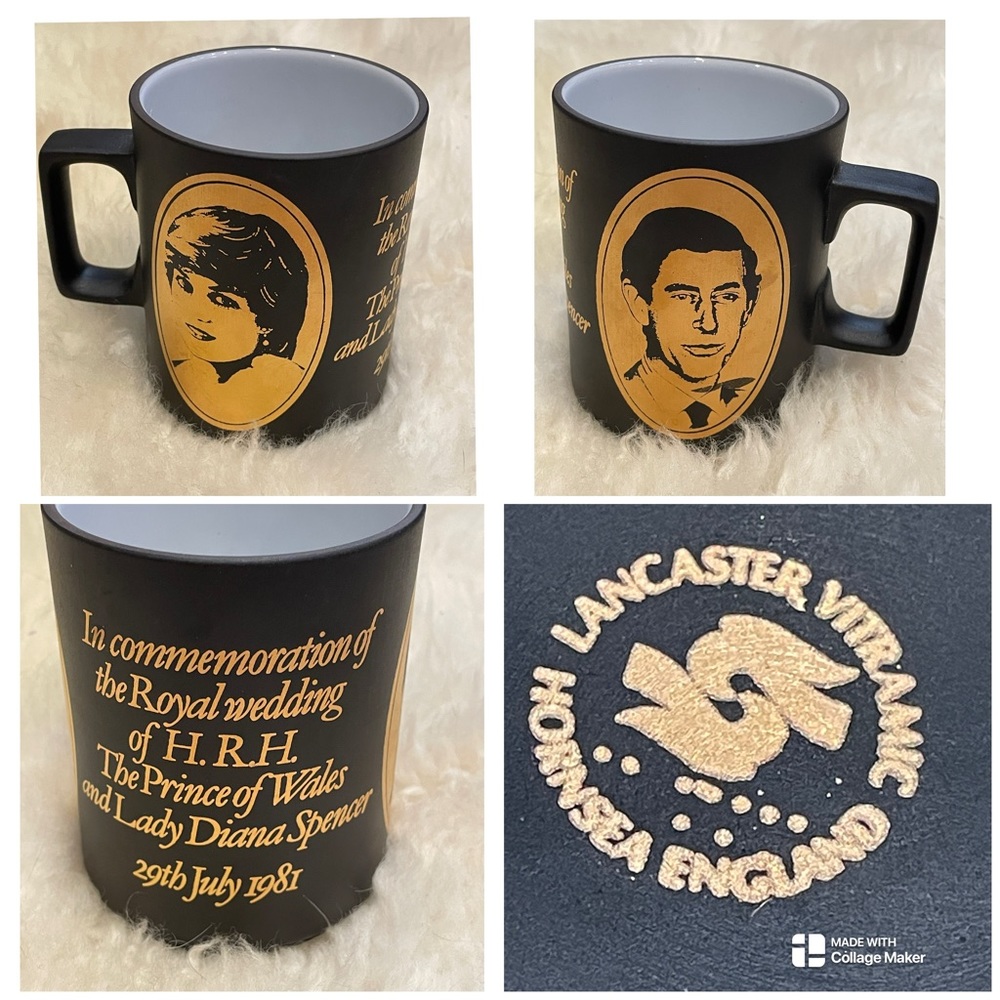 Deadstock Hornsea Pottery Lancaster Charles & Diana Commemorative Wedding Mug